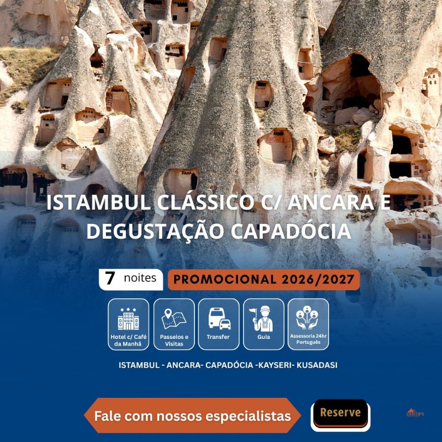  ISTAMBUL CLÁSSICO COM ANCARA E DEGUSTAÇÃO DA CAPADÓCIA 8D  Código: Q-LTD-PR7